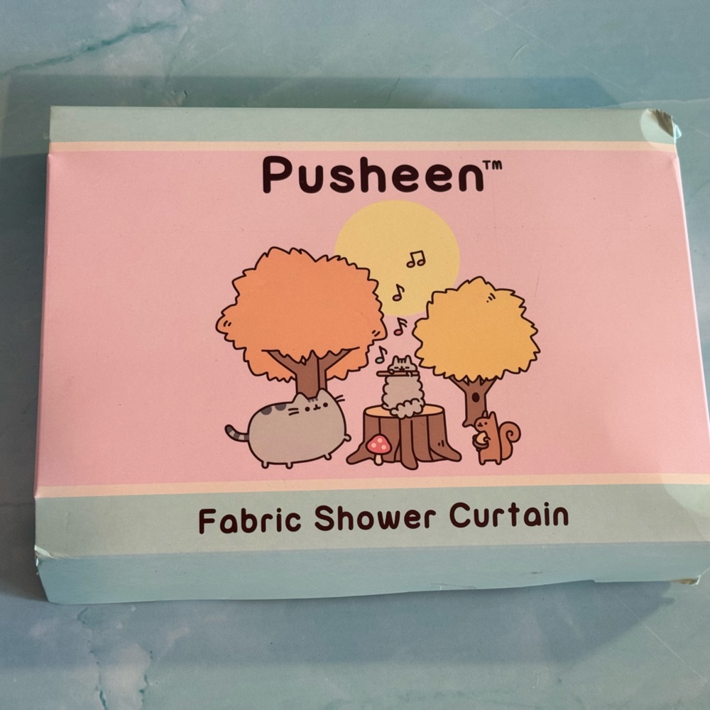 Pusheen Box exclusive fall themed shower curtain